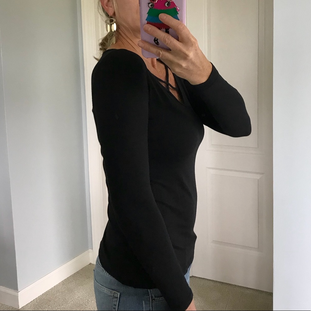 Black Long Sleeve Top - Picture 3 of 5